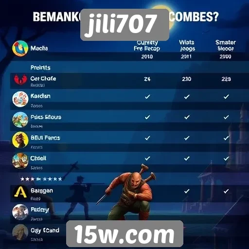 Comparativo entre jogos populares no jili707